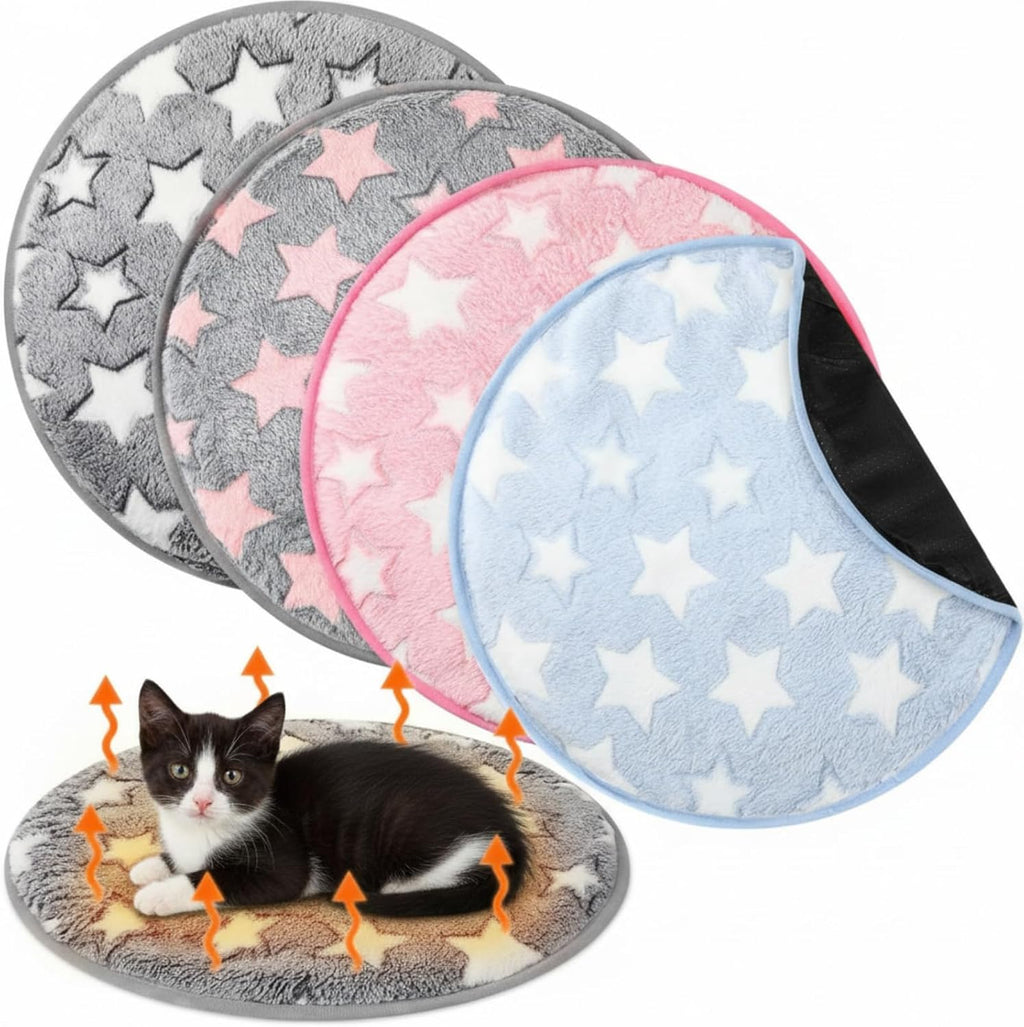 4 Pack Self Heating Cat Pad Self Warming Dog Mat, Star, 16 x 16 Inch