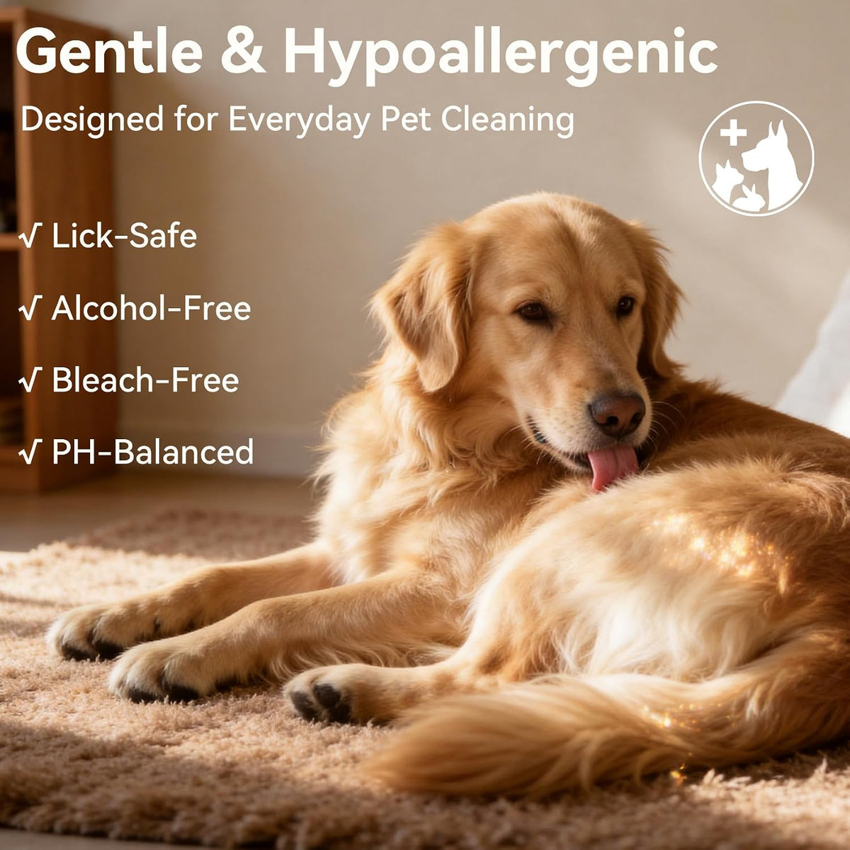 Pet Glove Wipes Pro, Massage Grooming for Dogs & Cats