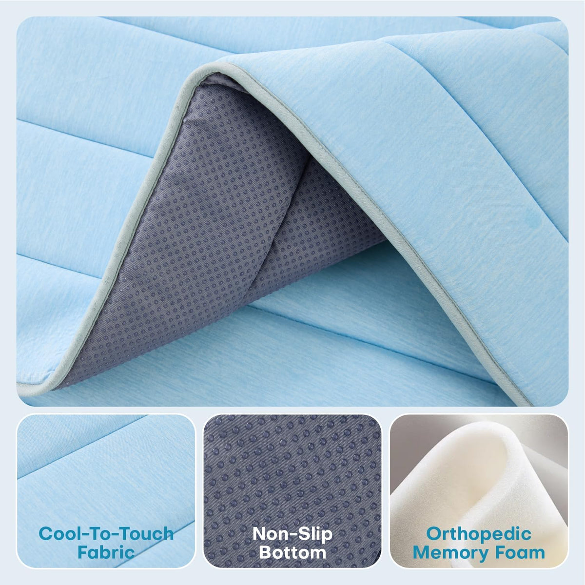 Dog Cooling Mat, 47" x 29" Non-Slip Self-Cooling Summer Pet Mat