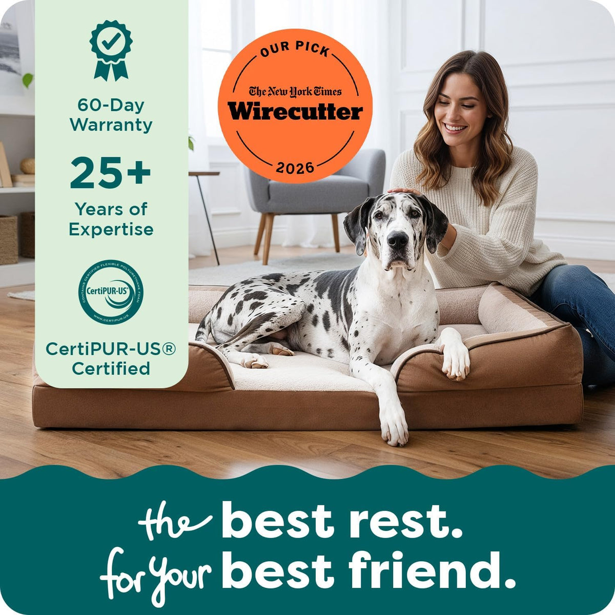 FurHaven Cooling Gel Dog Bed for Large Dogs, Perfect Comfort Sofa Bed with Cool Gel-Top Foam & Solid Orthopedic Foam Base for Joint Support, Washable Cover, Jumbo Plus XXL, Plush & Velvet, Brownstone.
