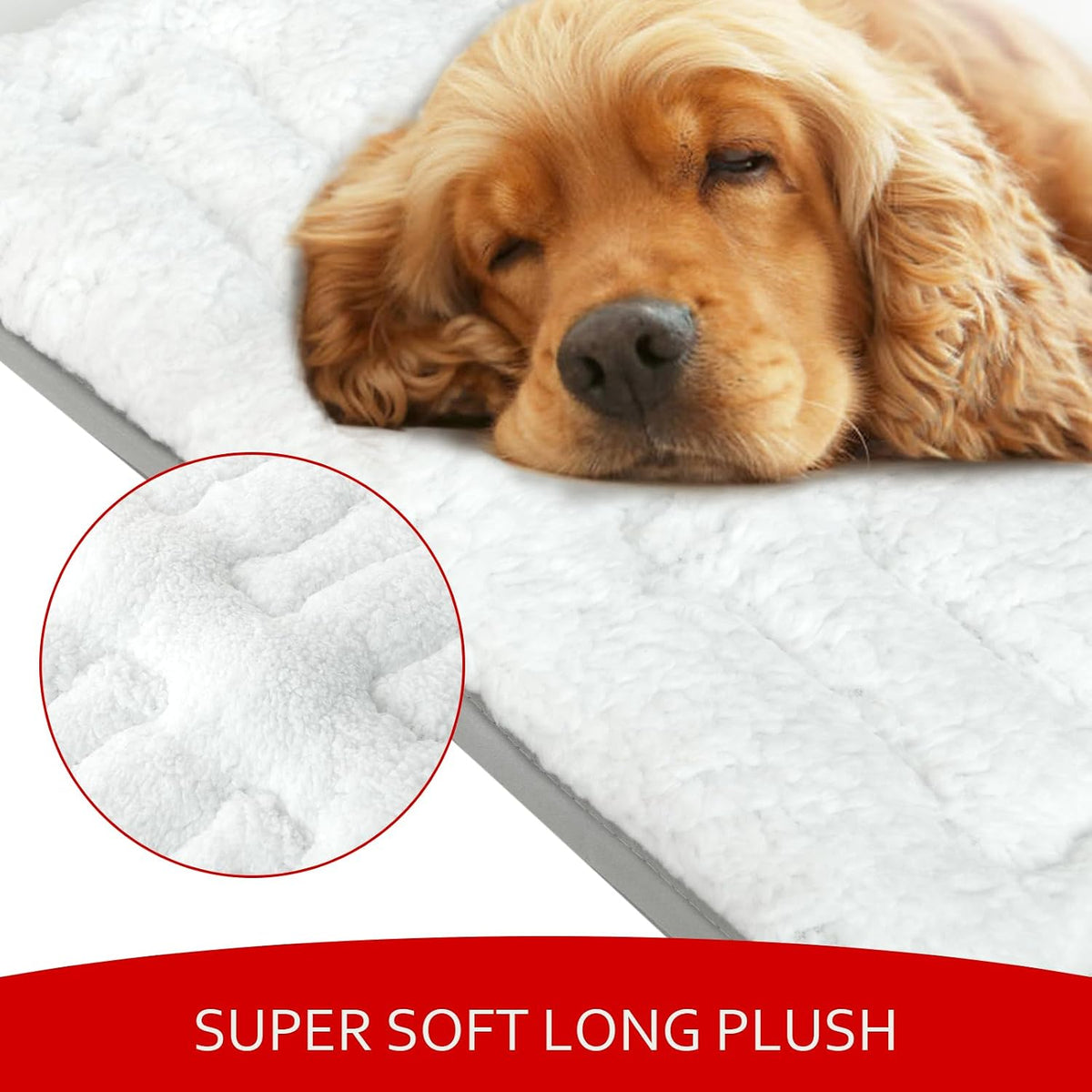 Dog Bed Crate Mat(42" X 28"), Soft Plush Dog Bed Pad