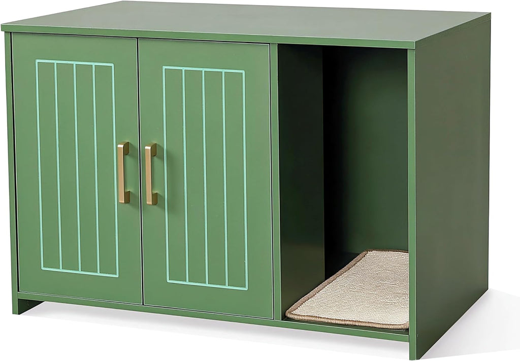 Cat Litter Box Enclosure, with Scratching Mat, 27.6" x 18.2"x 19.6"