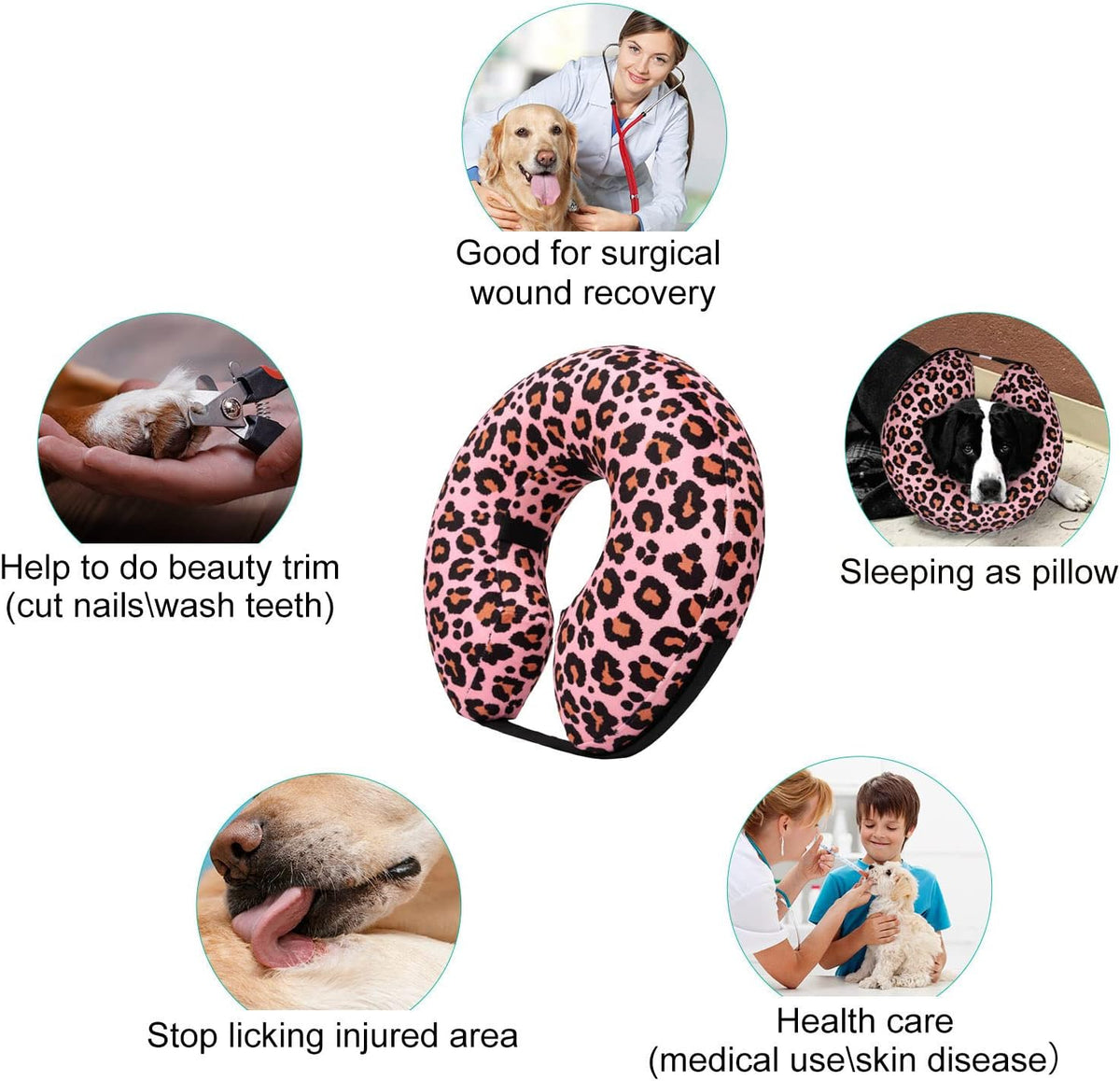 CuteBone Dog Recovery Cone for Small Medium Dogs & Cats