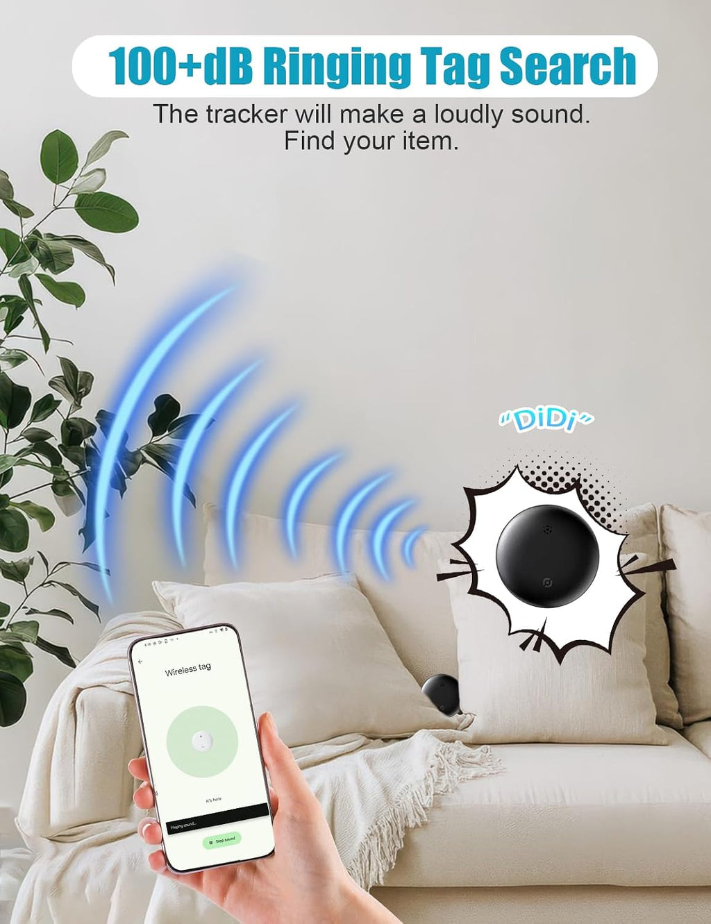 GPS Cat Tracker Collar No Subscription, Real-Time Activity Tracking Blue