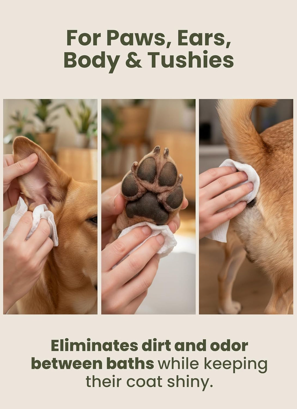 Pogi’s Dog Wipes – Hypoallergenic Pet Wipes for Paws, Body & Butt – Cleaning & Hydrating, Green Tea Scent, 400 Count 