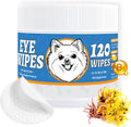 Pet Eye Wipes for Dogs & Cats – Extra-Large Textured Pads Remove Discharge, Crust & Tear Stains – Hypoallergenic Cleaner for Eyes, Wrinkles & Face – Soothing Witch Hazel & Chamomile Formula – 120ct