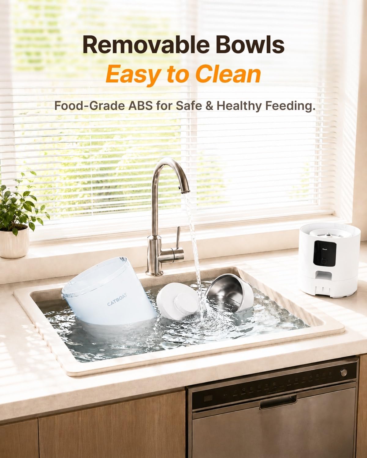 Dual-Camera Automatic Pet Feeder with 2 Bowls, 6L Smart Feeder for 2 Cats