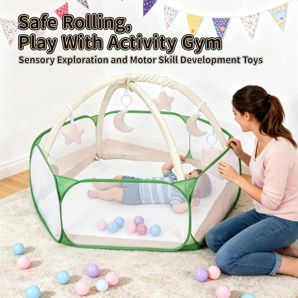 STARBOLO Kids Ball Pit Play Pool Play Tent, Toy Ball Play Pool Foldable Play Tent for Kids Girls Boys Pets Indoor and Outdoor, Balls Not Included (Green).