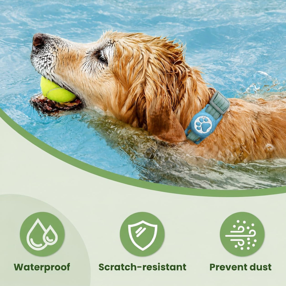 Dog Tracker with Apple Find My, GPS Pet Tracker for Dogs and Cats