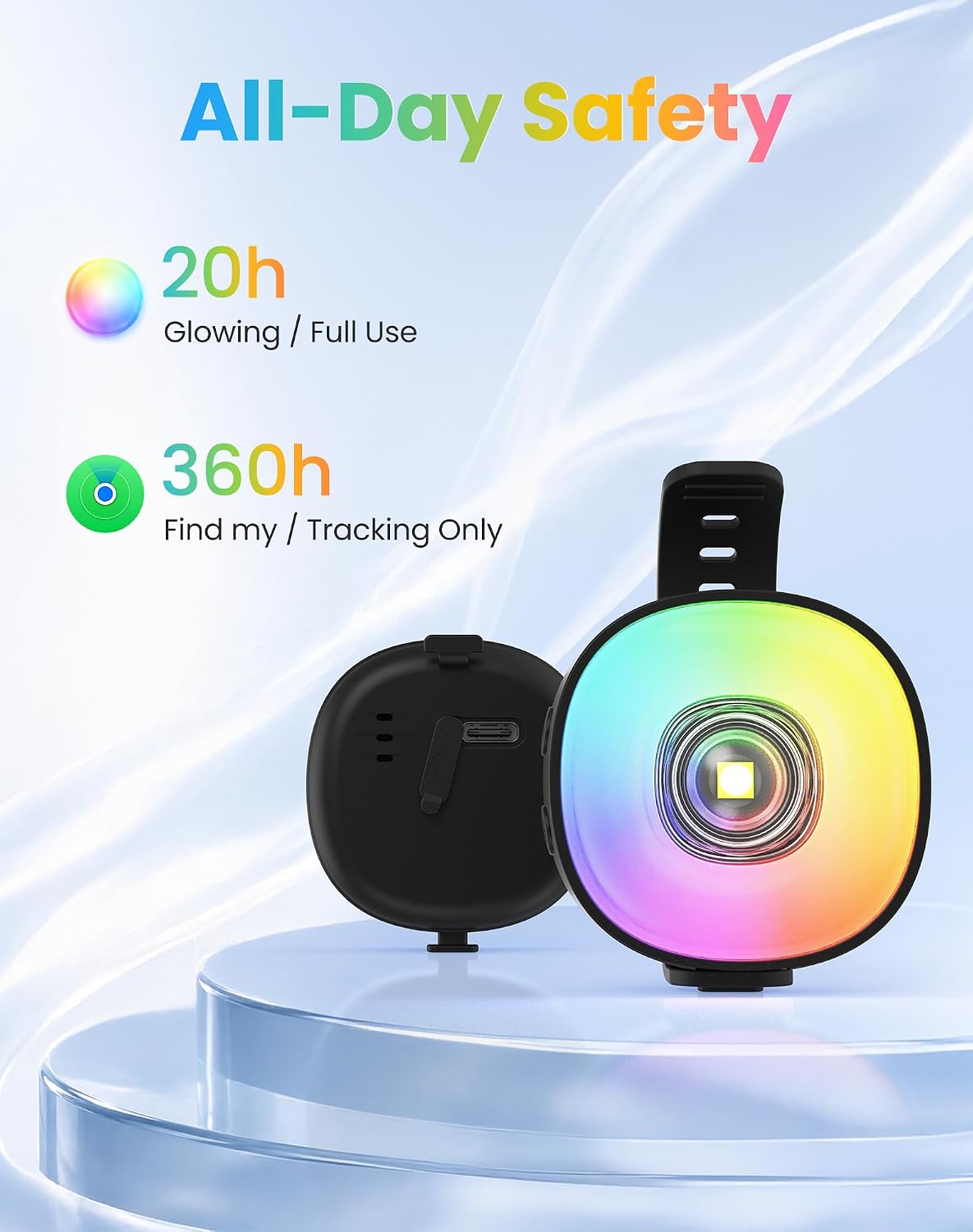 Zellar 2-in-1 Dog Tracker GPS with LED Light, Pet GPS for Pets,Rechargeable