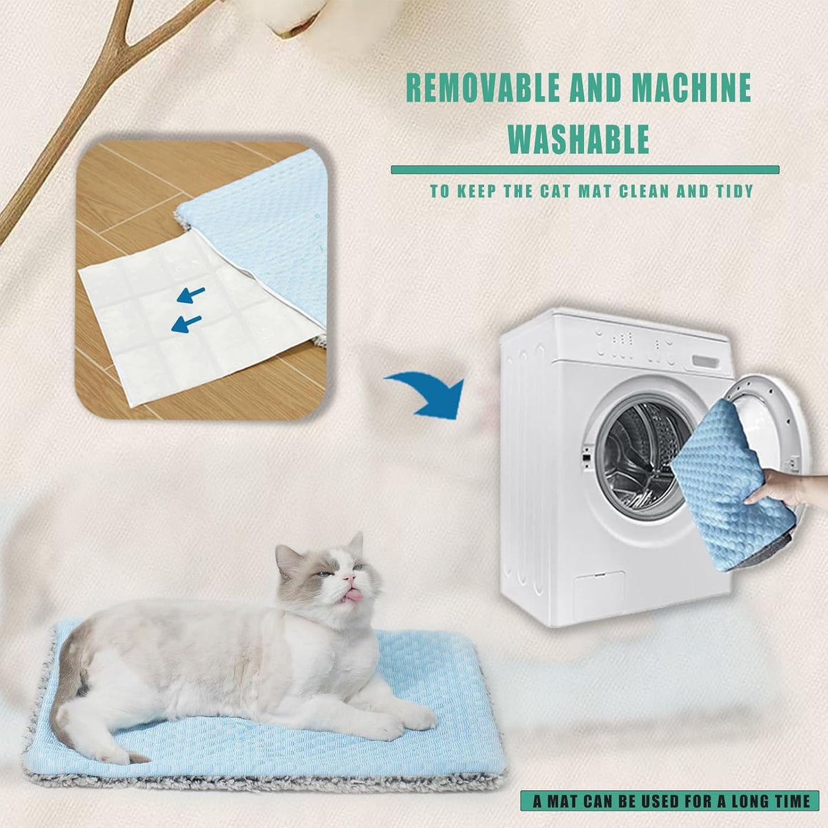 2-in-1 Cat Cooling Mat & Self Warming Pet Bed-18 * 24in, All Season