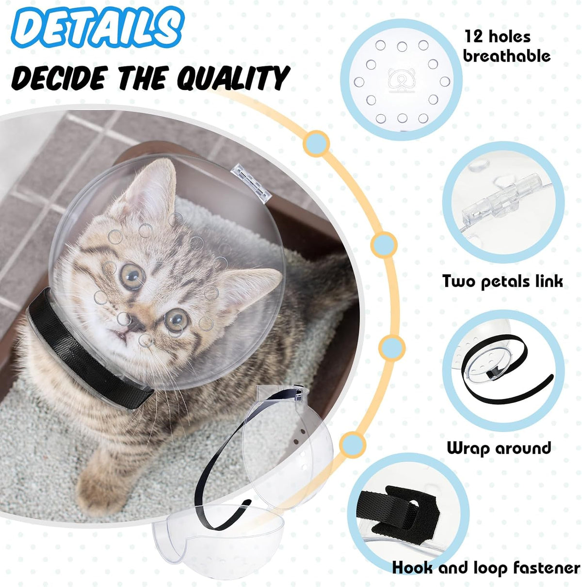 8 Pcs Cat Muzzle Set with Adjustable Cat Bathing Bag, Breathable Muzzle Pet for Shower Grooming Brush Tick Remover Tool Nail Clipper Nail File for Dog, Bunny Cleaning Trimming(M Size,Blue)