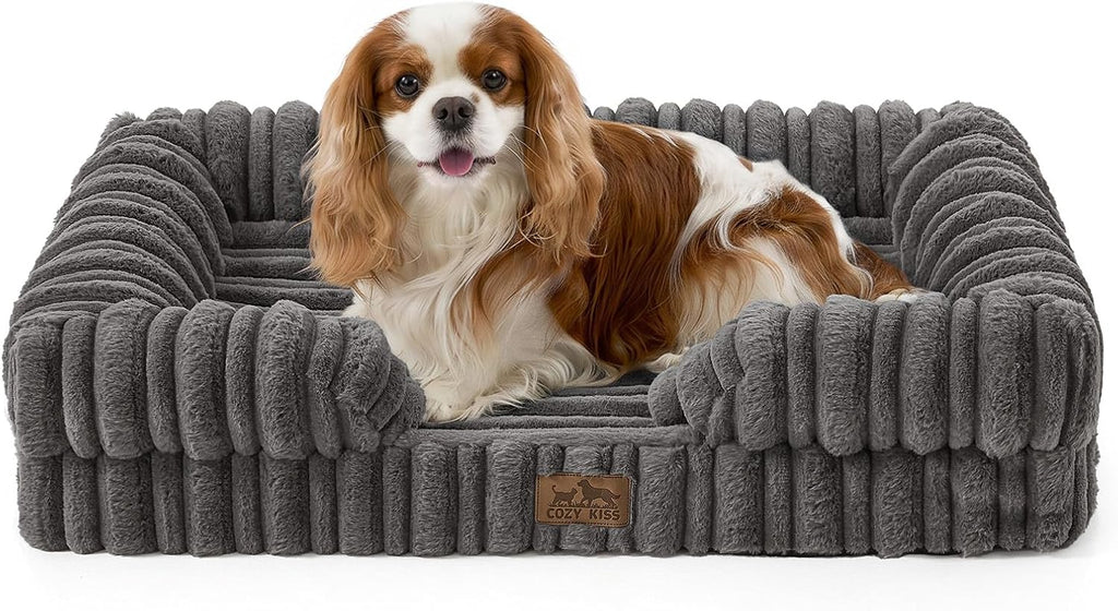 COZY KISS Orthopedic Warming Dog Bed Medium Sized Dog, 30 inches, M, Gray