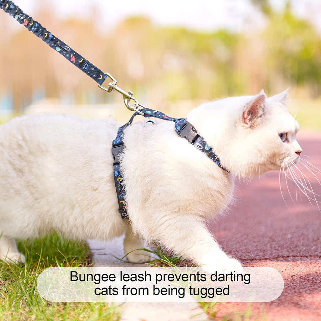 BEAUTYZOO Cat Harness and Leash Set, Escape Proof for Walking Travel, Black