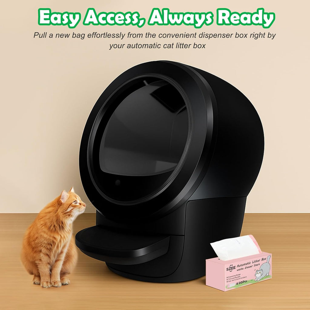 SZEE 2X Thicker Automatic Cat Litter Box Bags Fit for Litter Box Robot 3/4