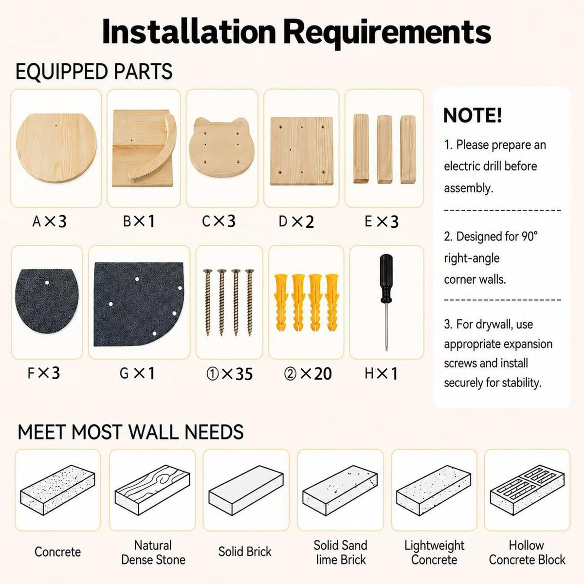 LSCQYYCC- Cat Wall Shelves, Cat Shelf with 3Wide Perch Steps, Modern Floating Cats Stairs for Indoor Sleeping, Playing, Climbing
