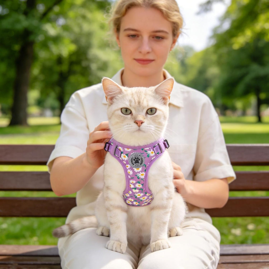 BEAUTYZOO Cat Harness and Leash Set, Escape Proof and Adjustable, Purple