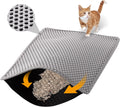 ondware Cat Litter Mat 24 x 15 in, Double Layer, Waterproof, Gray | Honeycomb EVA litter trapper, urine-proof non-slip base, soft on paws, easy shake or rinse clean