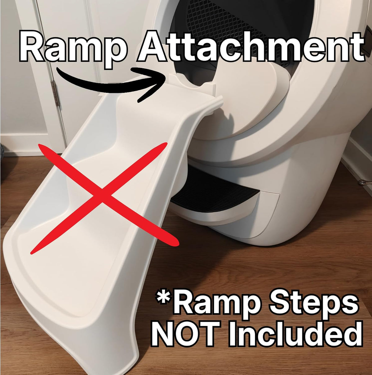 Max Shield w/Steps Attachment Compatible with Litter-Robot 4 : Anti-Flicking, One-Piece Design (Black Max Shield w/Steps Attachment)