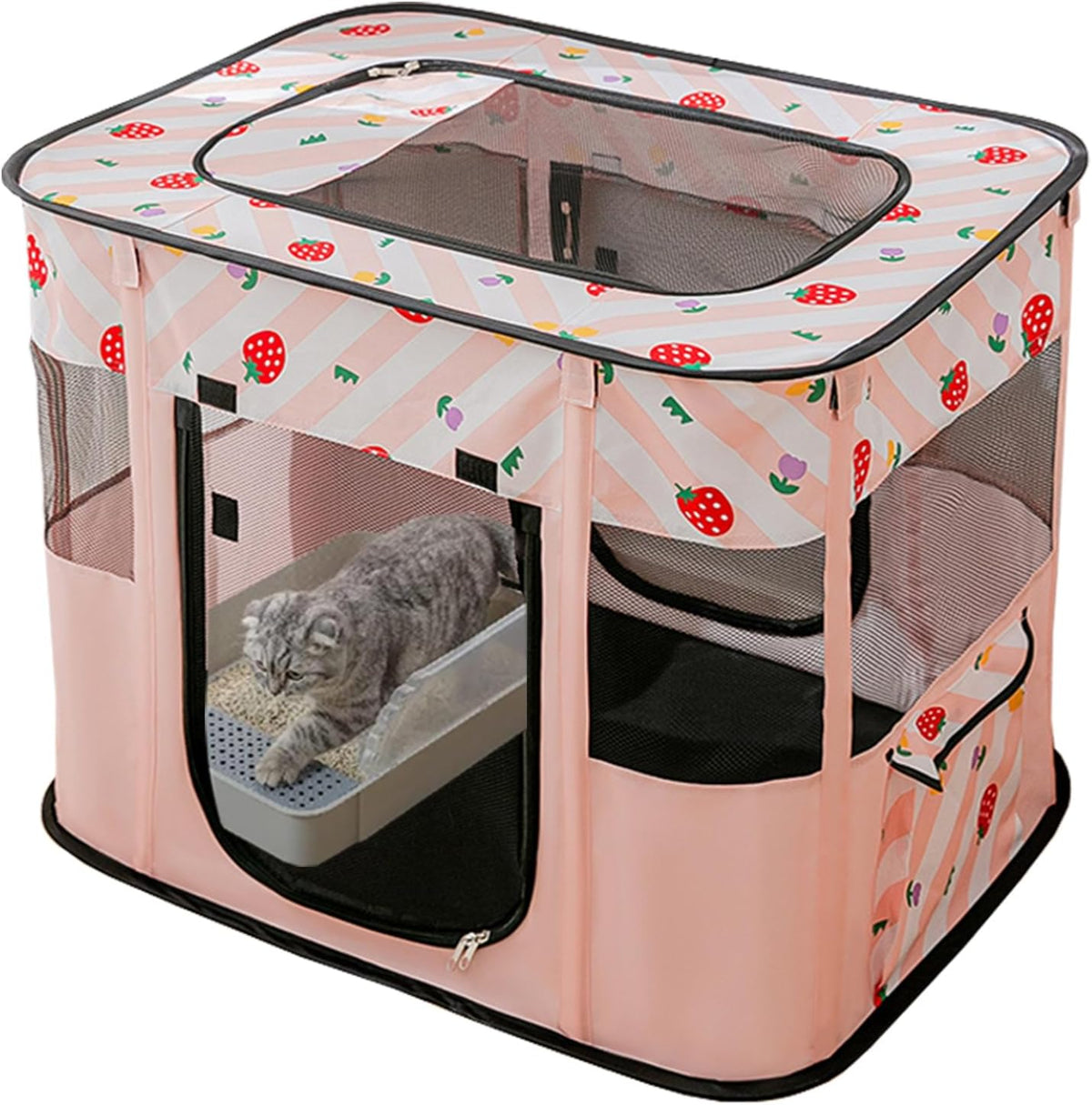 XRG Foldable Pet Playpen,Indoor Cat cage Puppy Crates M(31.5"x23.6"x21.7")