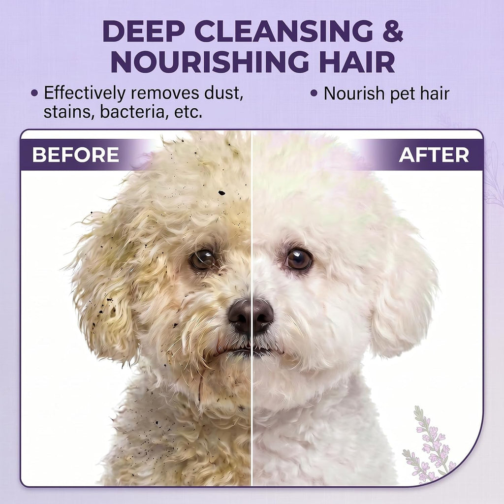 Pet Glove Wipes for Dogs & Cats, 2-in-1 Disposable Dog Cleaning Gloves for Bathing, No-Rinse Grooming Wipes for Paw, Face, Ear & Body, Aloe & Jojoba Oil, 6 Count