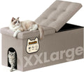 3-in-1 Cat Litter Box Enclosure Furniture, XX-Large, Light Grey