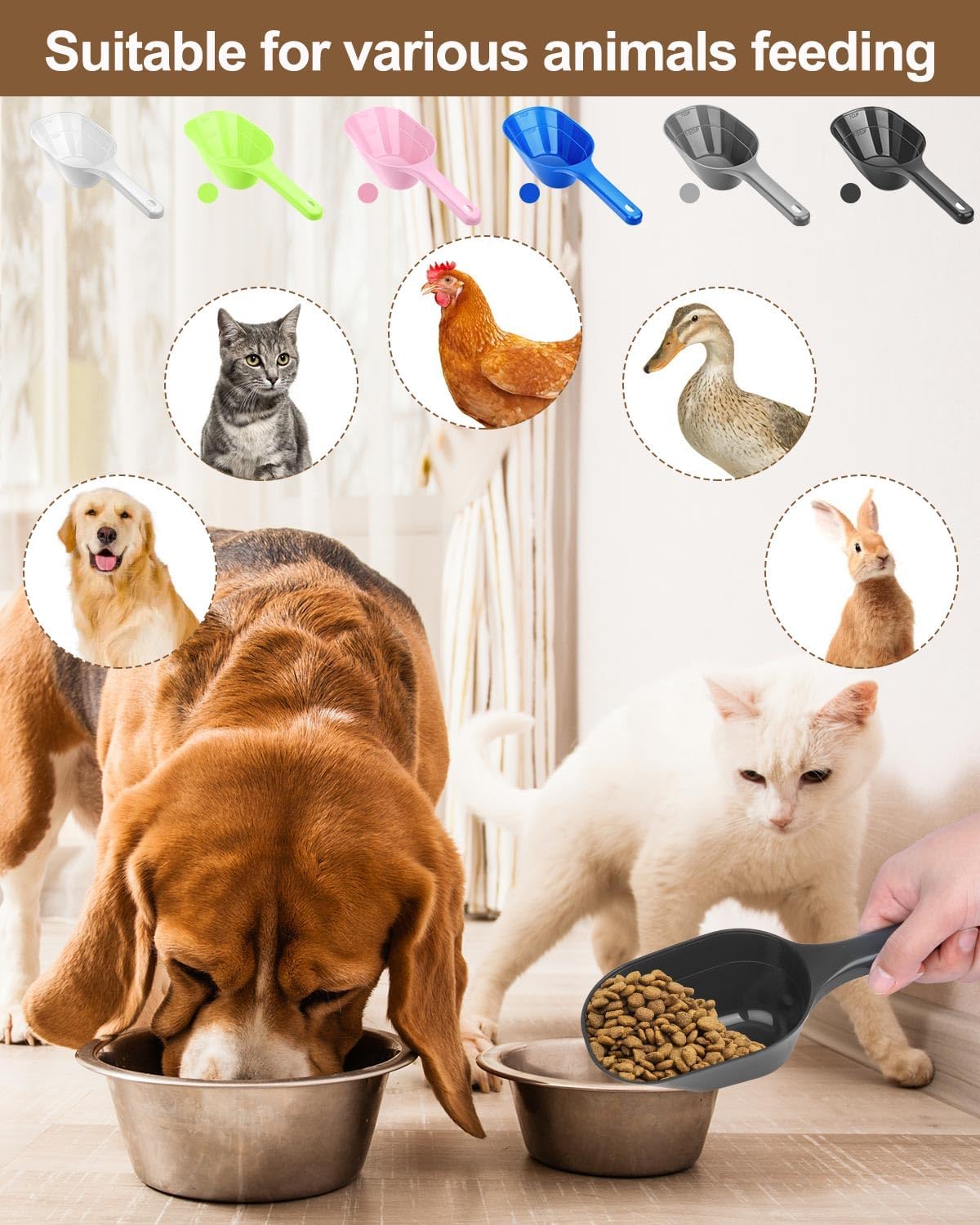 2 PACK Dog Food Scoop,1 Cup Capacity Pet Food Scoop For Dog and Cat