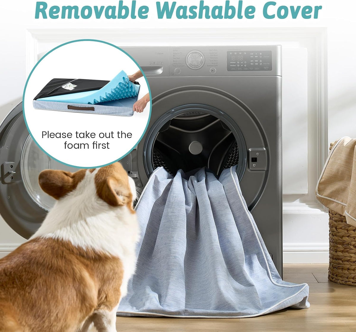 COZY KISS Cooling Orthopedic Dog Bed, Q-Max>0.5, Waterproof Lining, 36x27in