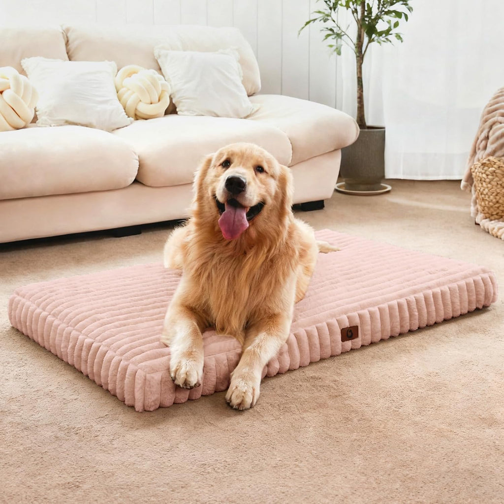 Large Orthopedic Dog Crate Bed with Waterproof Lining
