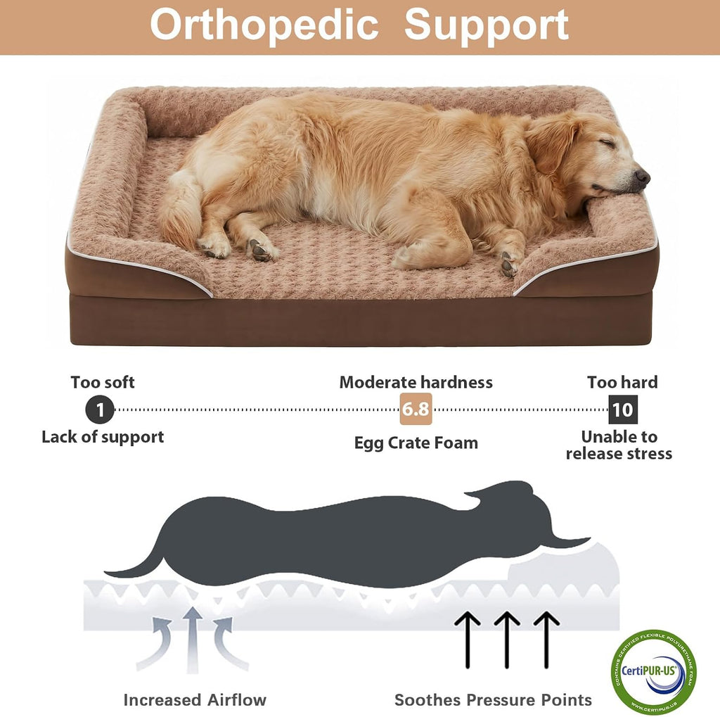 WNPETHOME Orthopedic Washable XXL Dog Bed for Senior Dog Cozy Sleep