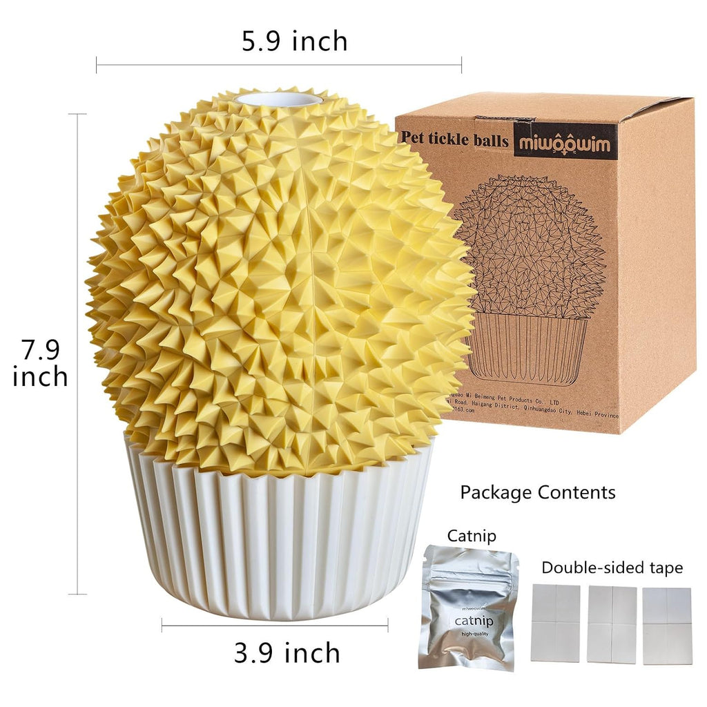 miwoowim Durian Catnip Feeder & Face Scratcher, Wall Corner Self Groomer