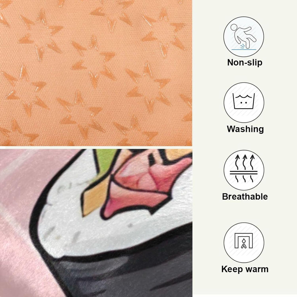 Blueangle Sushi Kawaii Pattern Dog Bed Cat Bed, Rectangle Comfortable Pet Bed, Ultra Soft Calming Dog Bed for Small Medium Large Dogs, 36" x 24"