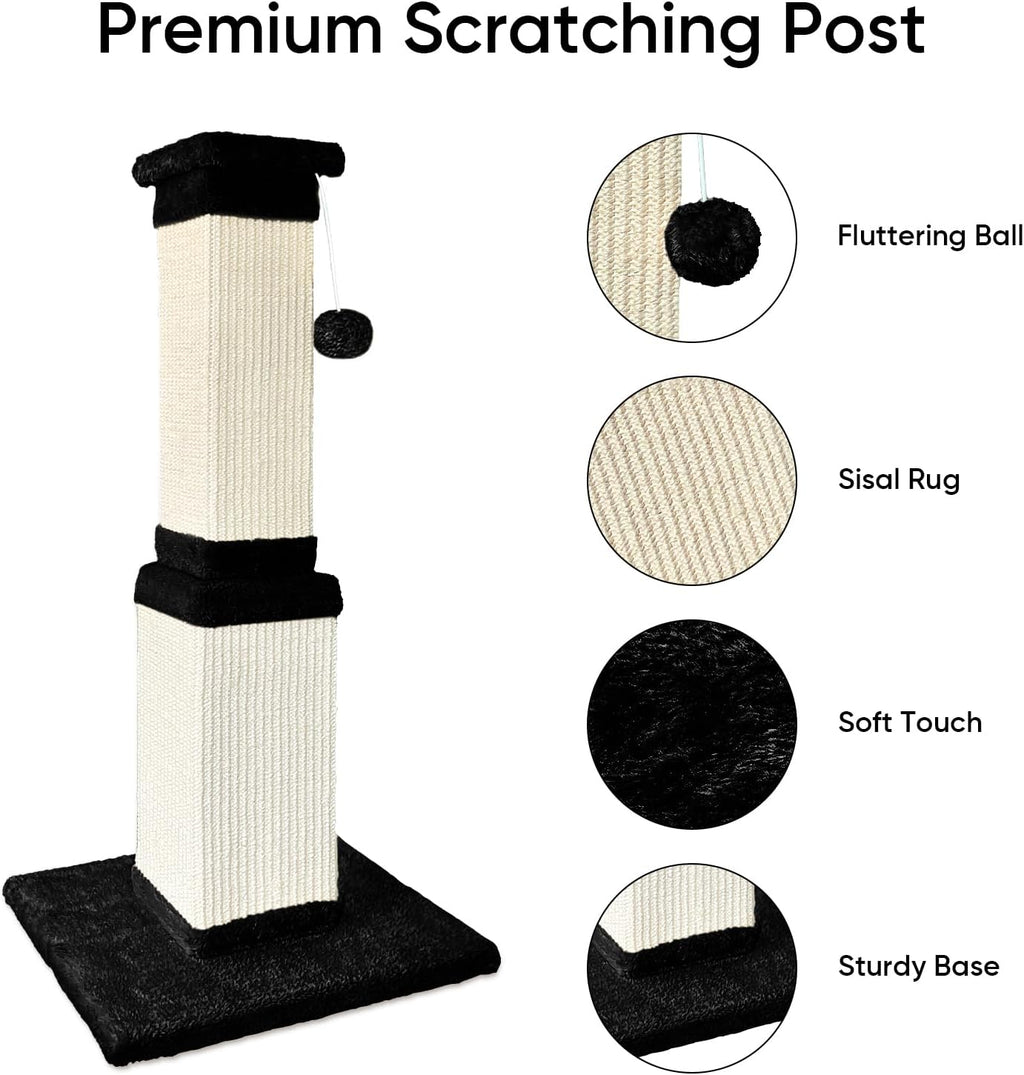 Cat Scratching Post for Indoor Cats, 32Inch Sisal Cat Scratcher