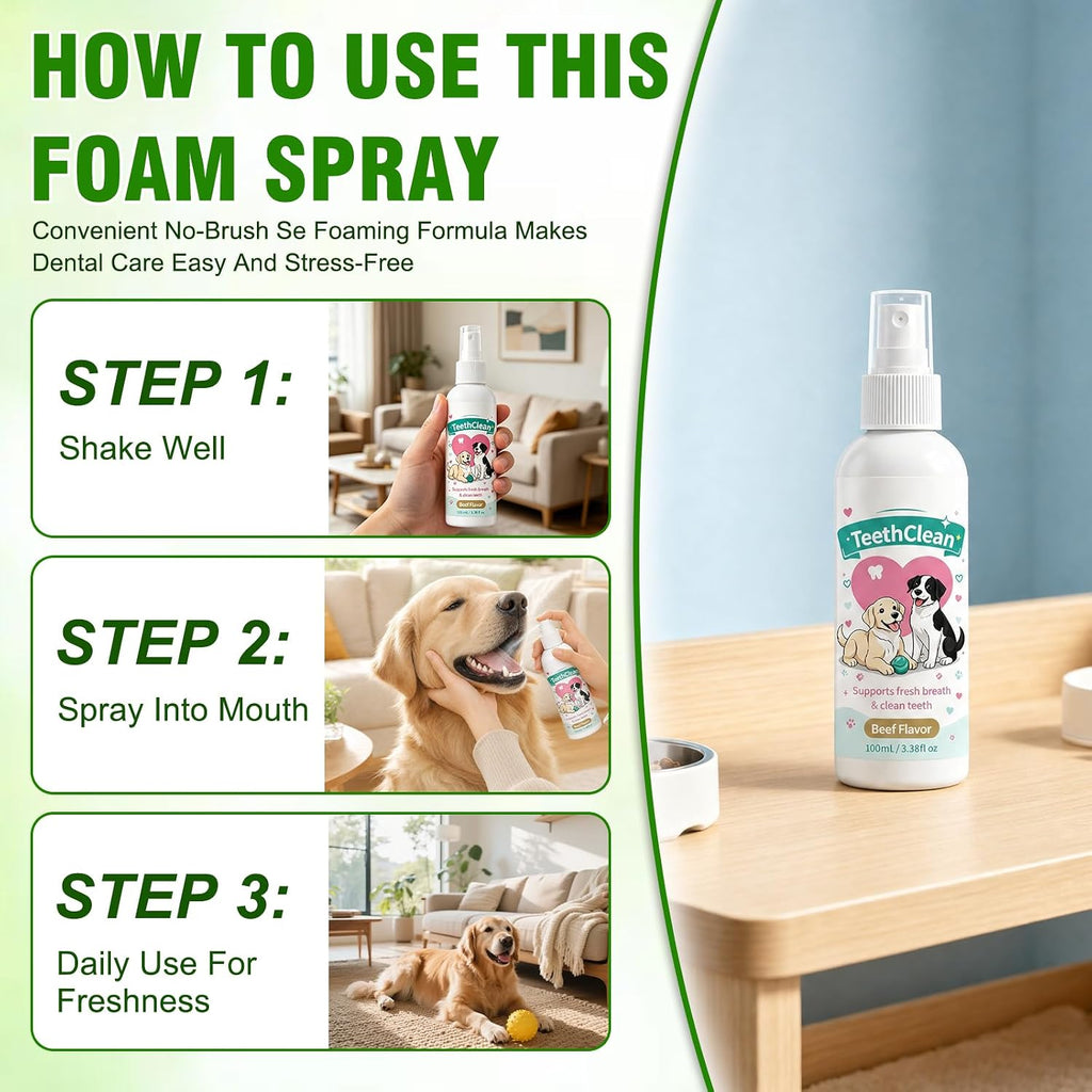 2Pcs Premium Dental Spray, Probiotic Oral Spray, Suitable for Dogs and Cats, Freshens Breath, Helps Keep Teeth Clean and Gums Healthy, Maintains Oral Hygiene - No Brushing Required (100ml)