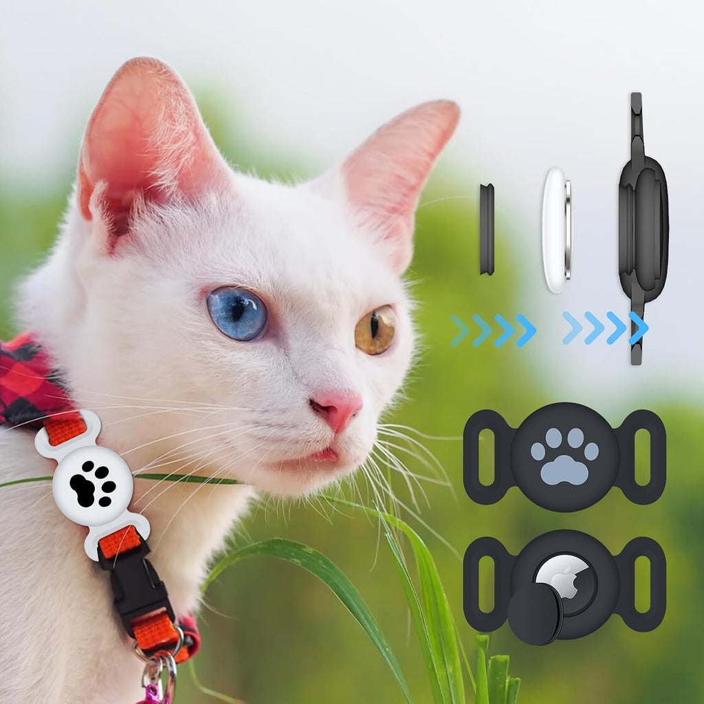 Dog Collar Holder Compatible with Airtag 2/1, 1 Pack Waterproof Full Body Covered Soft Silicone Case for Apple AirTag Gen 2/Gen 1 Dog Collar GPS Pet Tracker