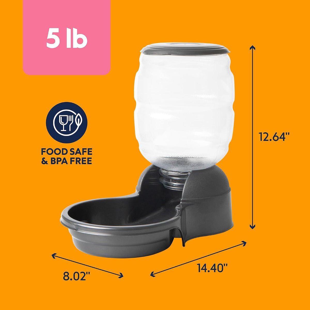 Petmate Replendish Waterer and Feeder Set, 1 Gallon Water, 5lbs Food
