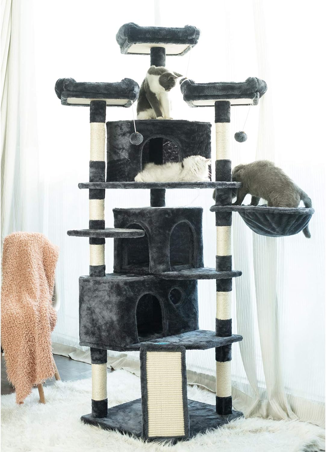 Hey-brother Cat Tree Tower with Multi-Level Large Condo, Platform, MPJ032G