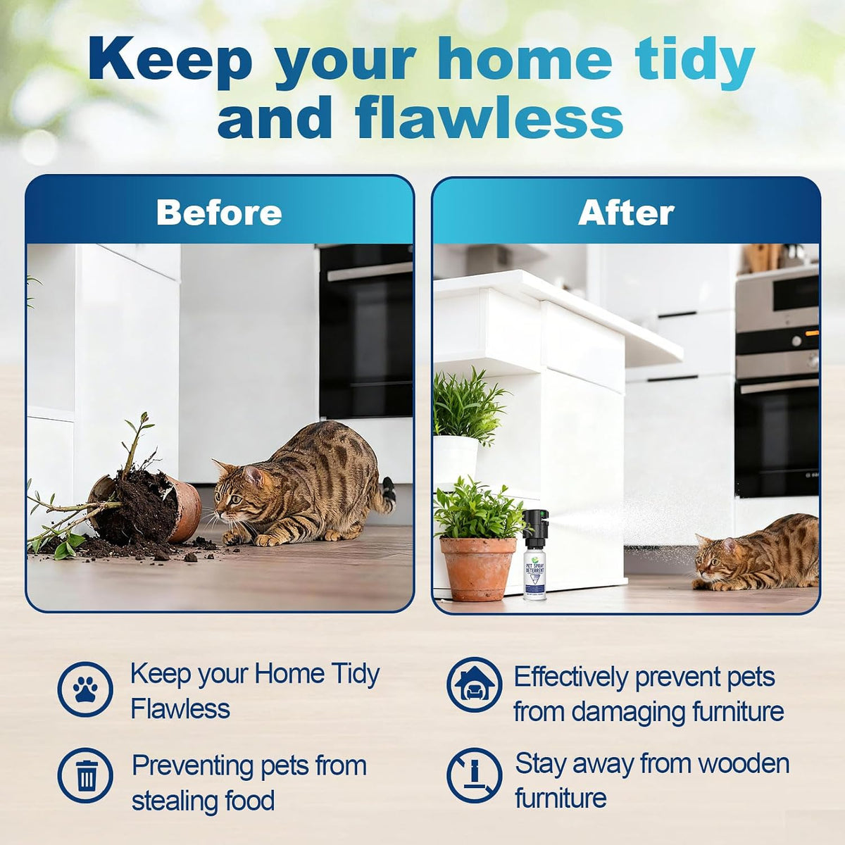 Motion Activated Pet Spray Deterrent for Cat & Dog[1 Pack] Black