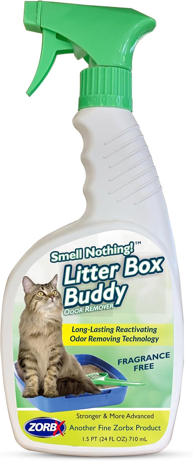 ZORBX Unscented Cat Litter Deodorizer Spray 24 Oz, Litter Box Deodorizer