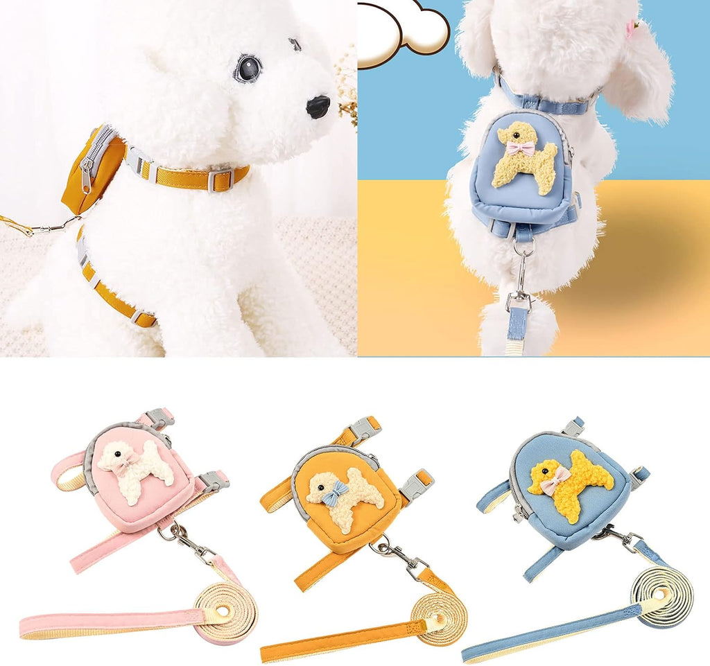Dog Harness and Leash Dog Backpack Harness with Leash Dog Harness Backpack Cat Harness Pull Puppy Harness Backpack