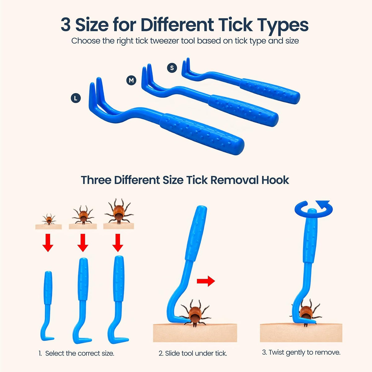 Complete Tick Removal Kit for Dogs & Cats – Tick Remover Tool Set with 3 Size Hooks, Tick Comb & Stainless Steel Precision Tick Remover + Tweezers, Travel Pouch – Safe, Fast Tick Removal