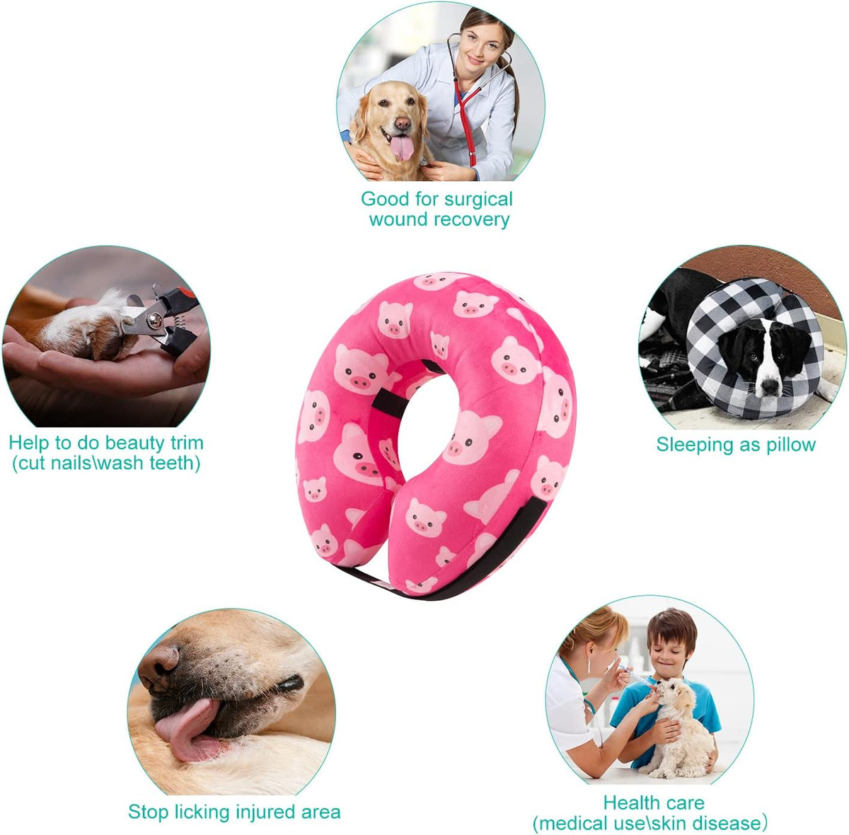 CuteBone Dog Recovery Cone for Small Medium Dogs & Cats