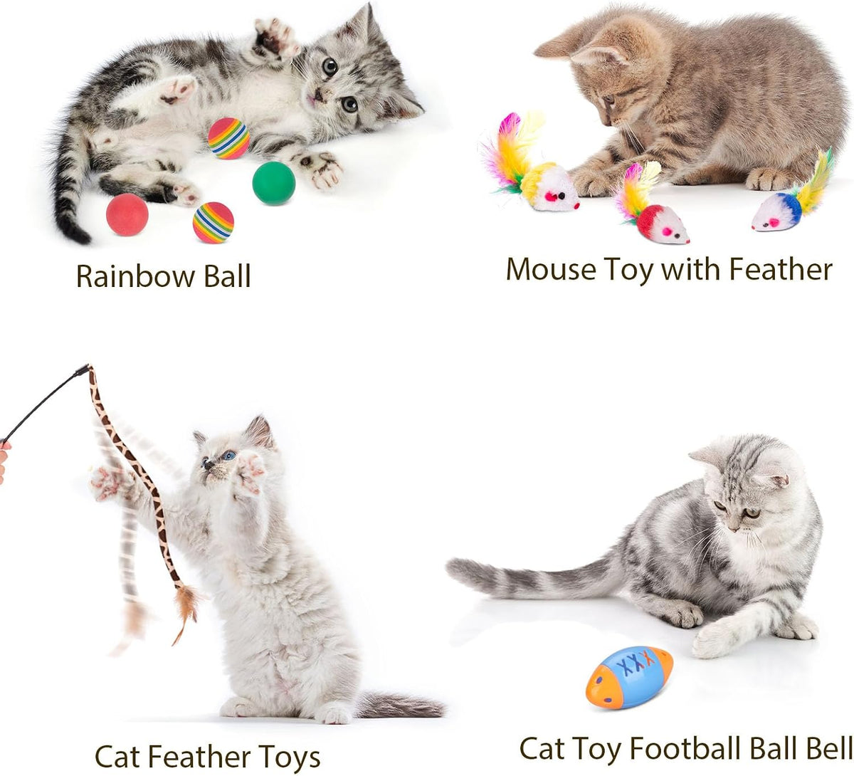 Retro Shaw Interactive Cat Toys for Indoor Cats Kitten,Relieve Bored,25PCS