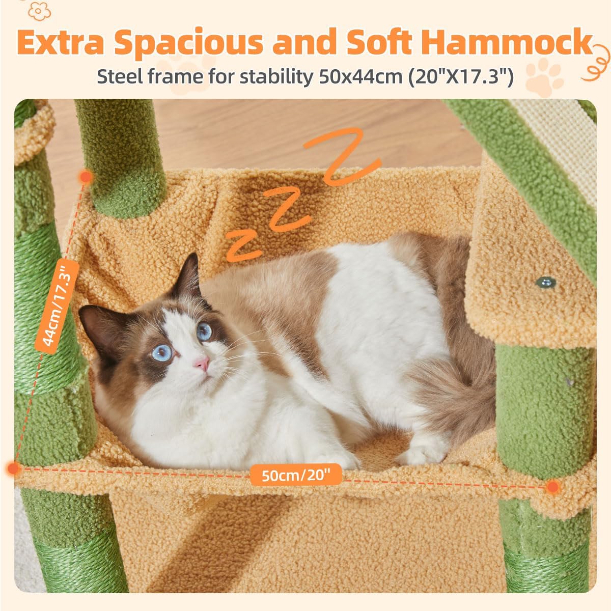 Taoqimiao Cactus Cat Tree, 58In Cat Tower for Indoor Cats Large Adult