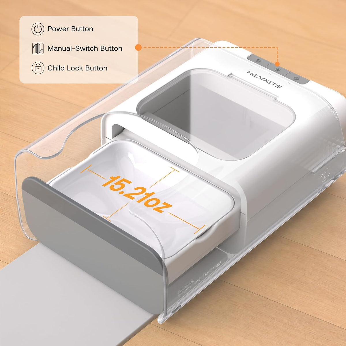 HEAPETS RFID Automatic Cat Feeder with Collar Sensor, Anti-Stealing Food Dispenser with Sealed Lid for Wet Dry Food and Different Diet for Multi-Pet Home, Auto Pet Feeder for Cats, White