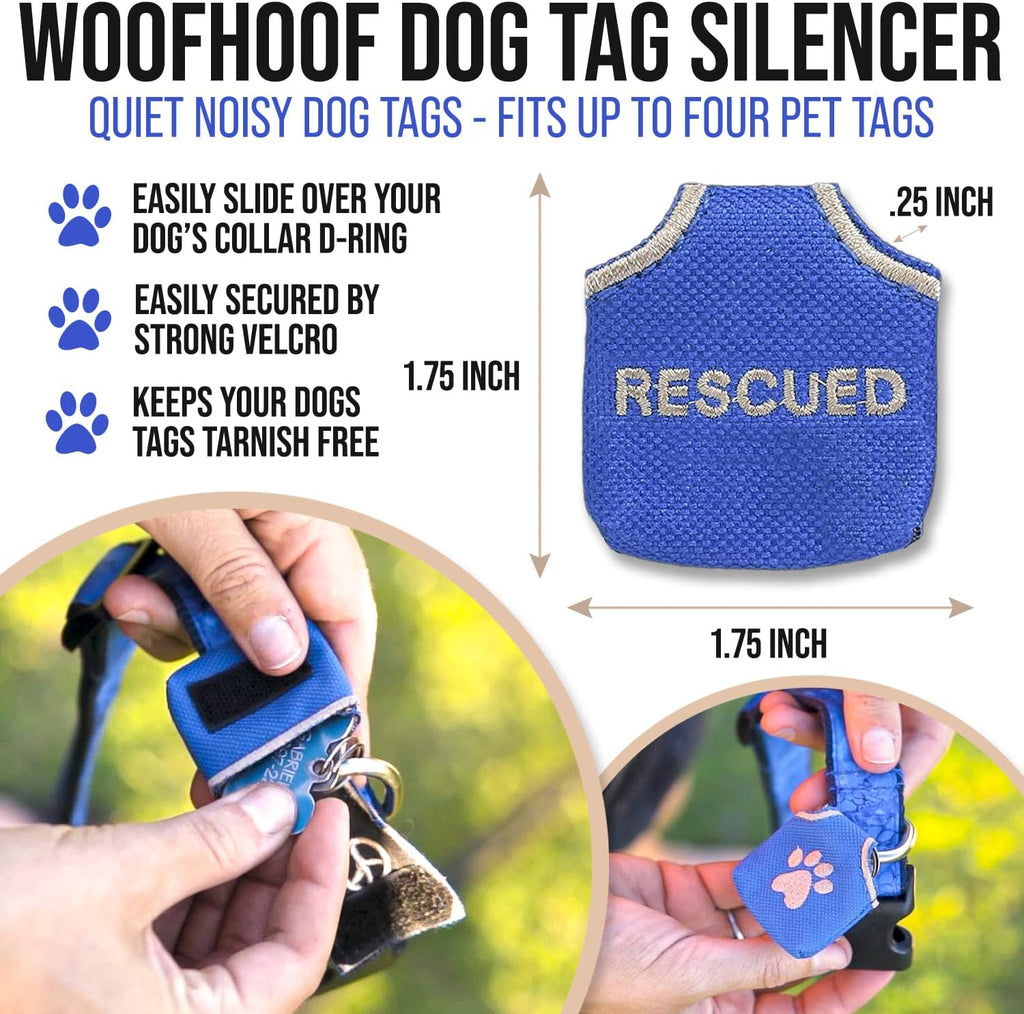 Woofhoof Dog Tag Cover (Blue Rescued)