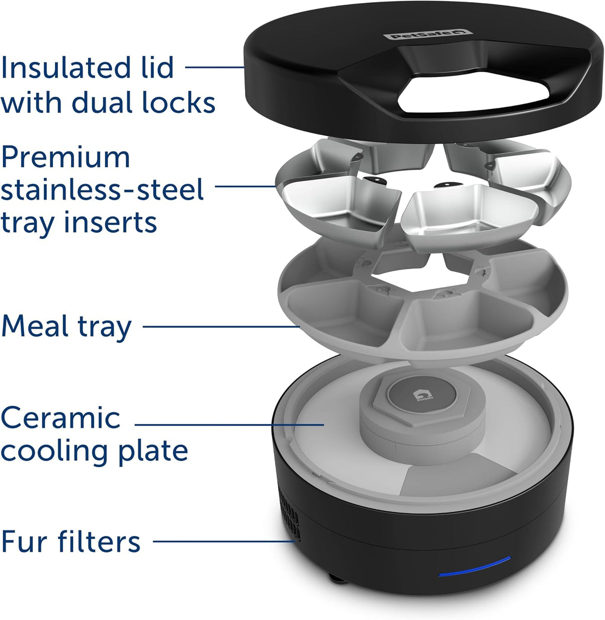 PetSafe FreshFeed Refrigerated Automatic Wet Food Feeder, 6 Meals, Black