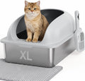 Stainless Steel Cat Litter Box, Large Metal Litter Boxes High Sides