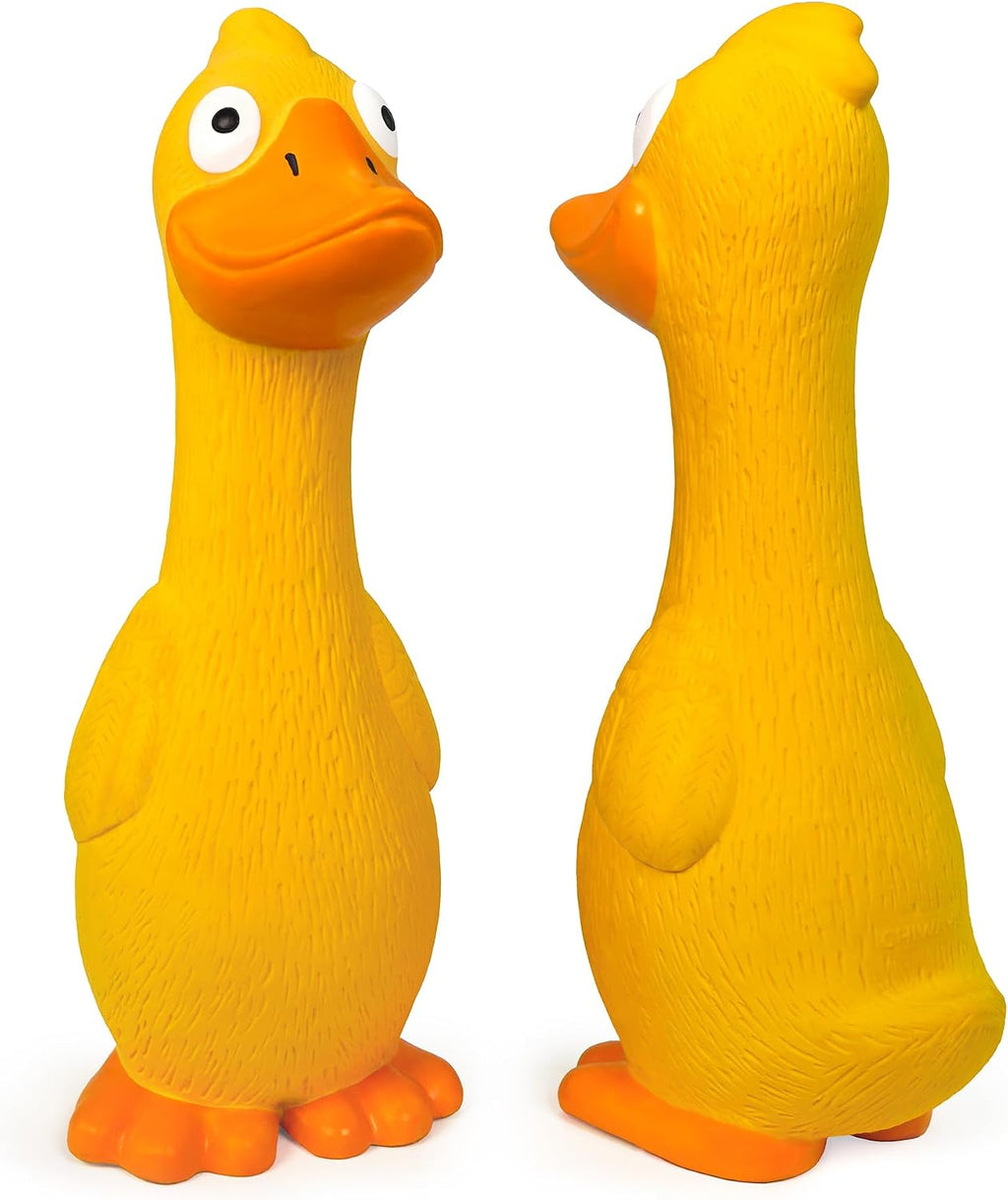 CHIWAVA 2PCS 7.9" Squeak Latex Dog Toys Yellow Duck for Small Medium Dogs
