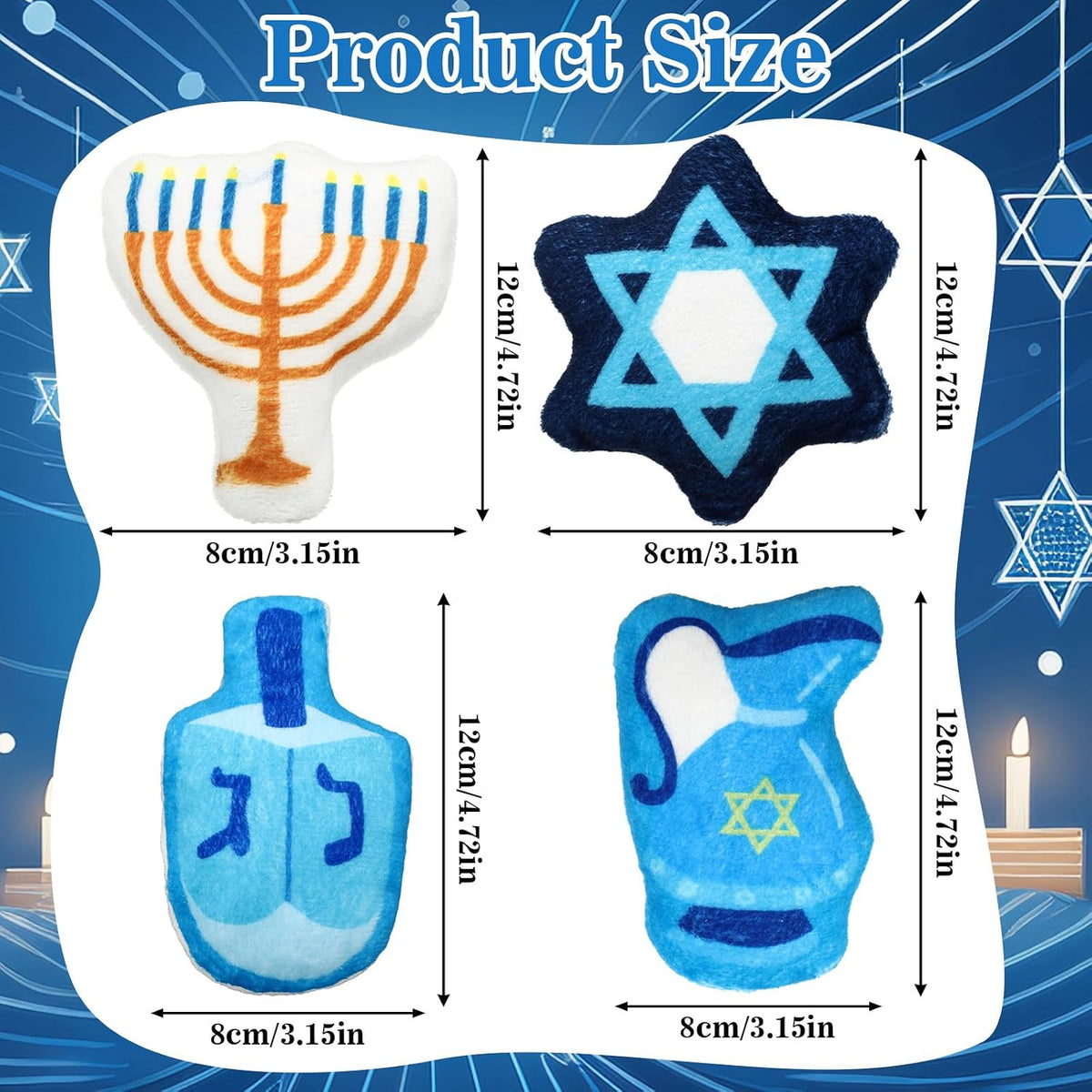 Soulchen Hanukkah Style 4 Pcs Catnip Silvervine Cat Toys Chew